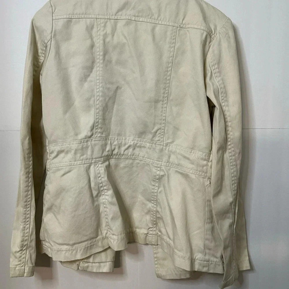 H&M Women's Utility Jacket White Size 14 with Many Pockets - Picture 4 of 5